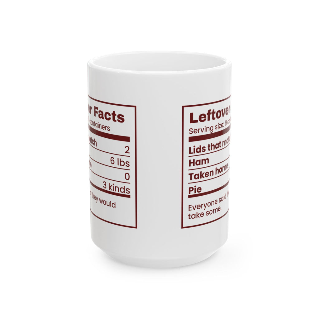 Funny Christmas Host Coffee Mug Leftover Facts Nutrition Label