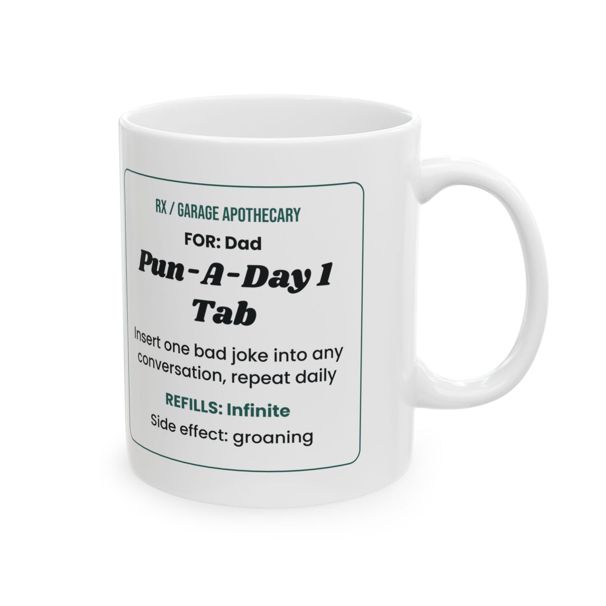 Funny Dad Garage Apothecary Prescription Coffee Mug For Dad