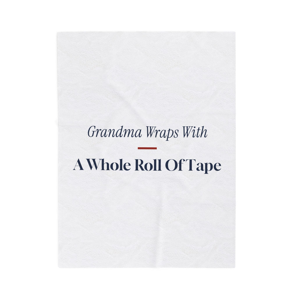 Funny Christmas Throw Blanket Grandma Wraps With A Whole Roll Of Tape