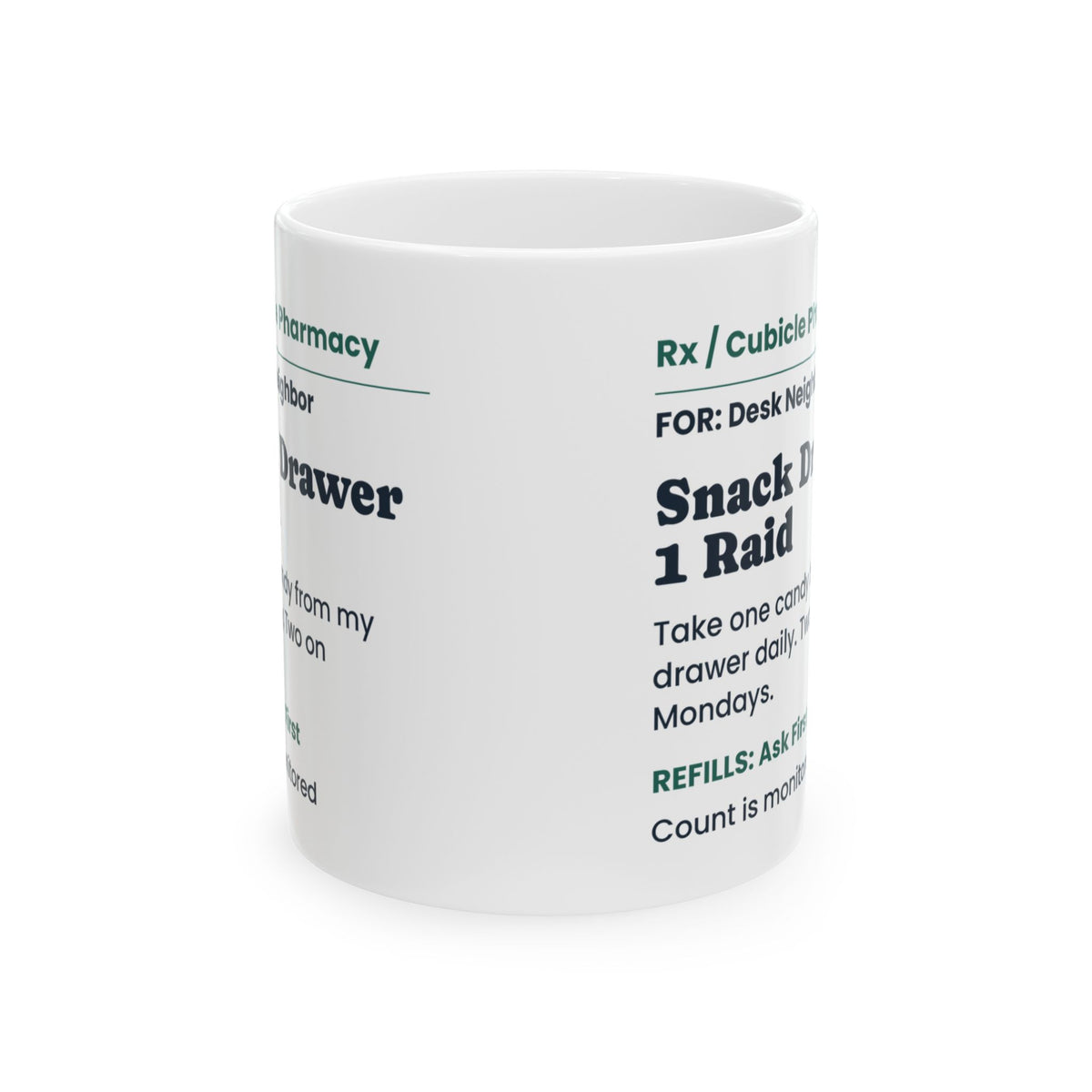 Funny Coworker Coffee Mug Snack Drawer Prescription For Coworkers