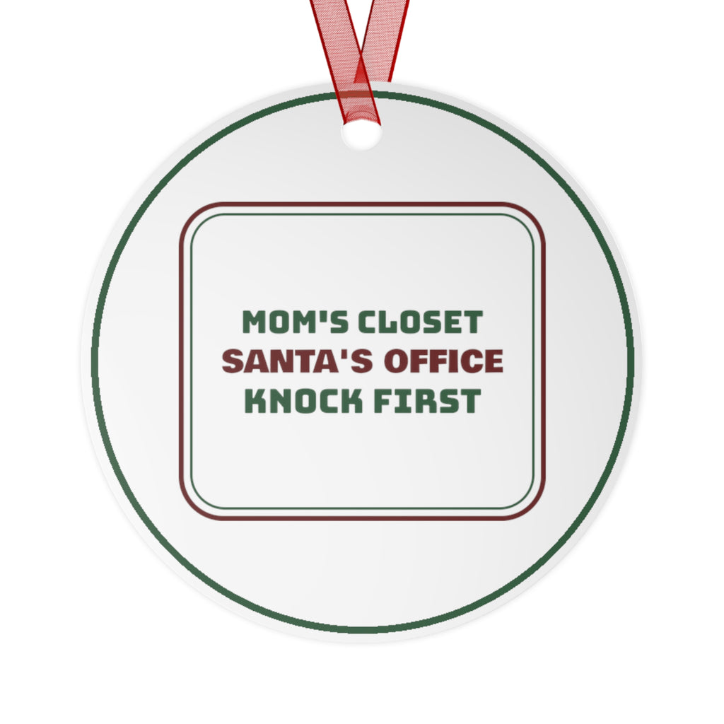 Funny Christmas Ornament Santa's Office Knock First