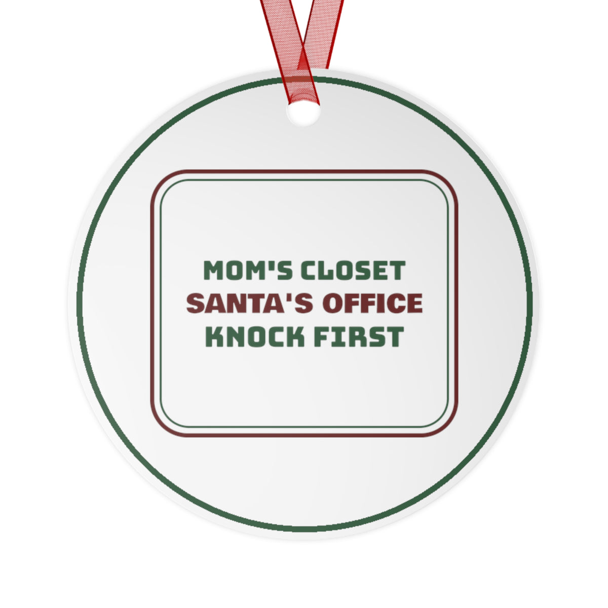 Funny Christmas Ornament Santa's Office Knock First