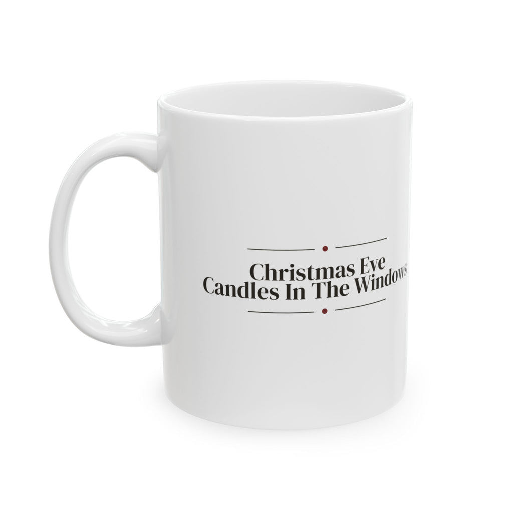 Cozy Christmas Coffee Mug Christmas Eve Candles In The Windows