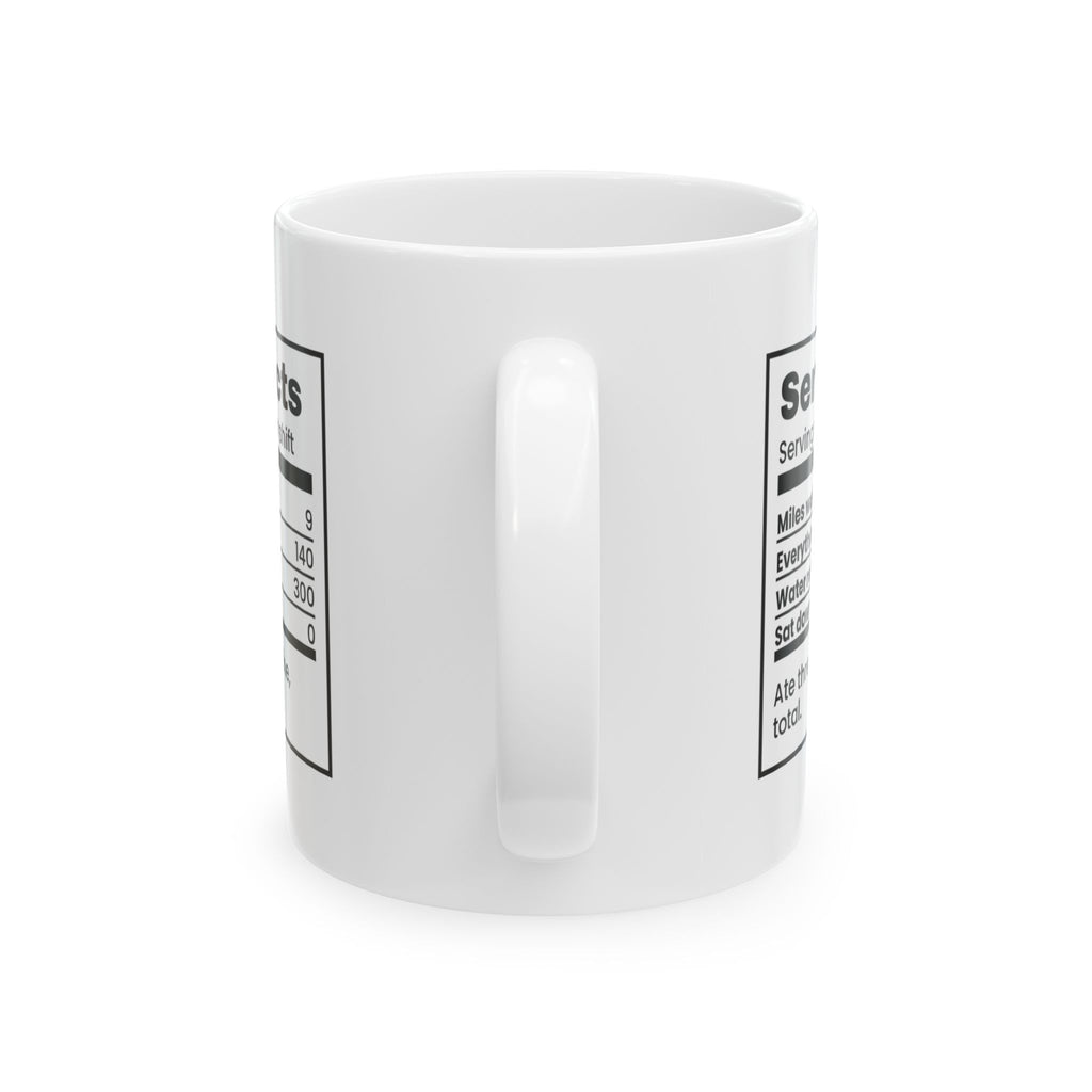 Funny Waitress Coffee Mug Server Facts Nutrition Label
