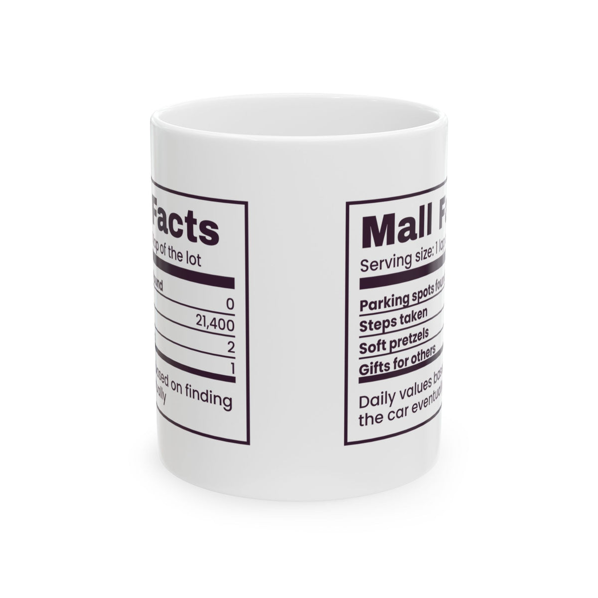 Funny Christmas Coffee Mug Mall Facts Parking Spots Found Zero