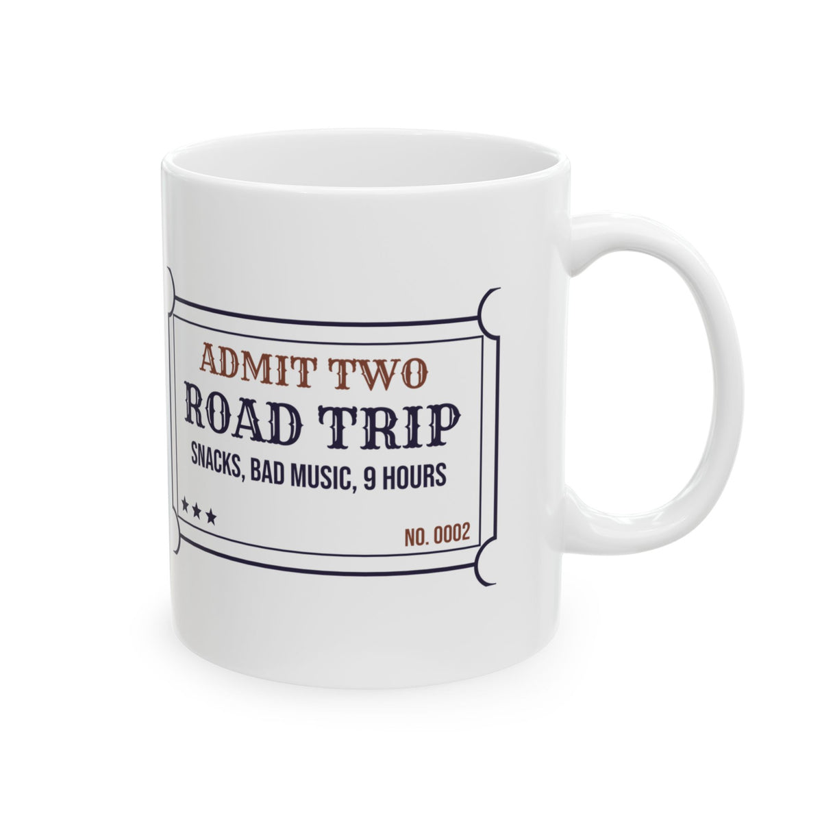 Funny Bestie Coffee Mug Road Trip Bad Music Nine Hours No Regrets