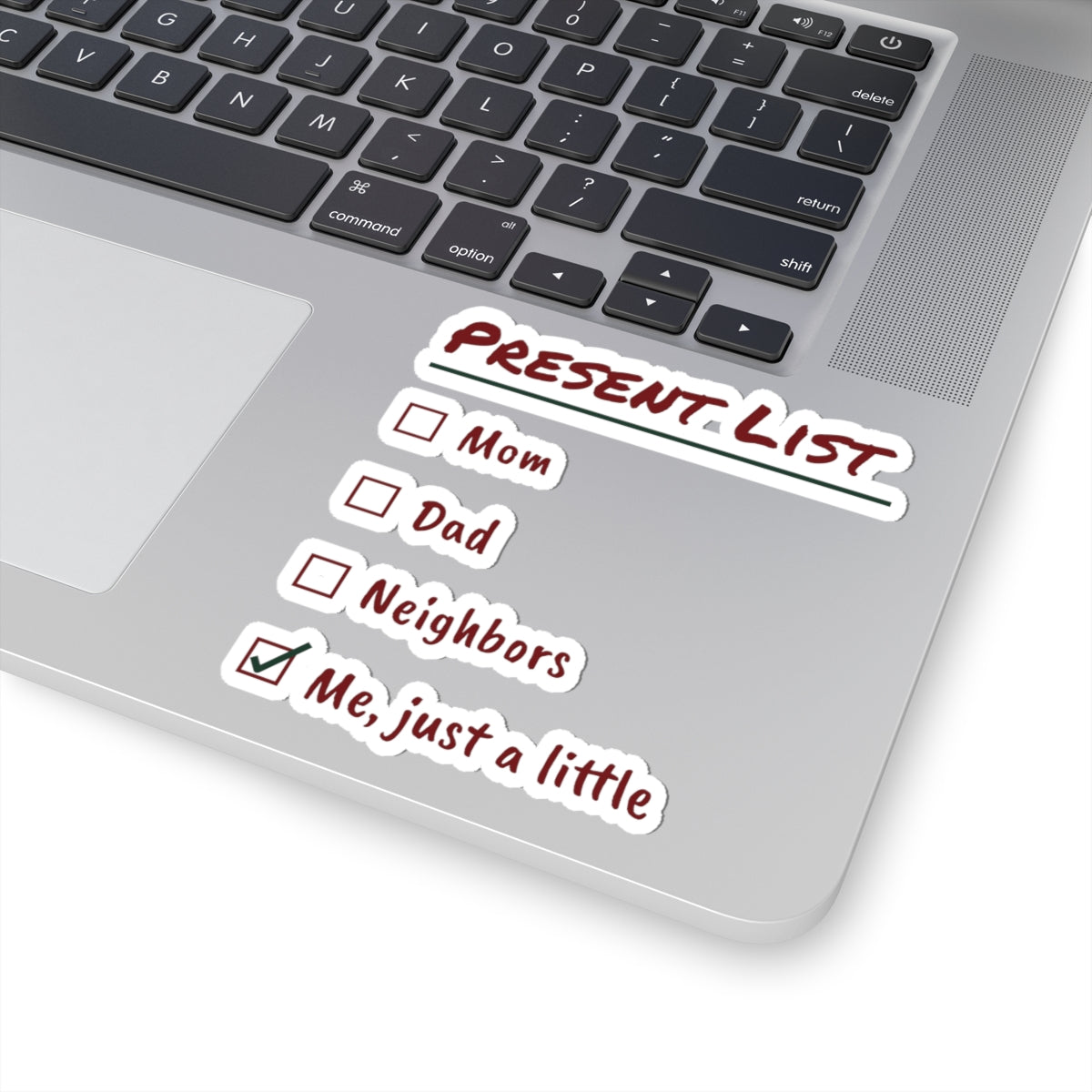 Funny Christmas Shopping Sticker Present List Me Just A Little