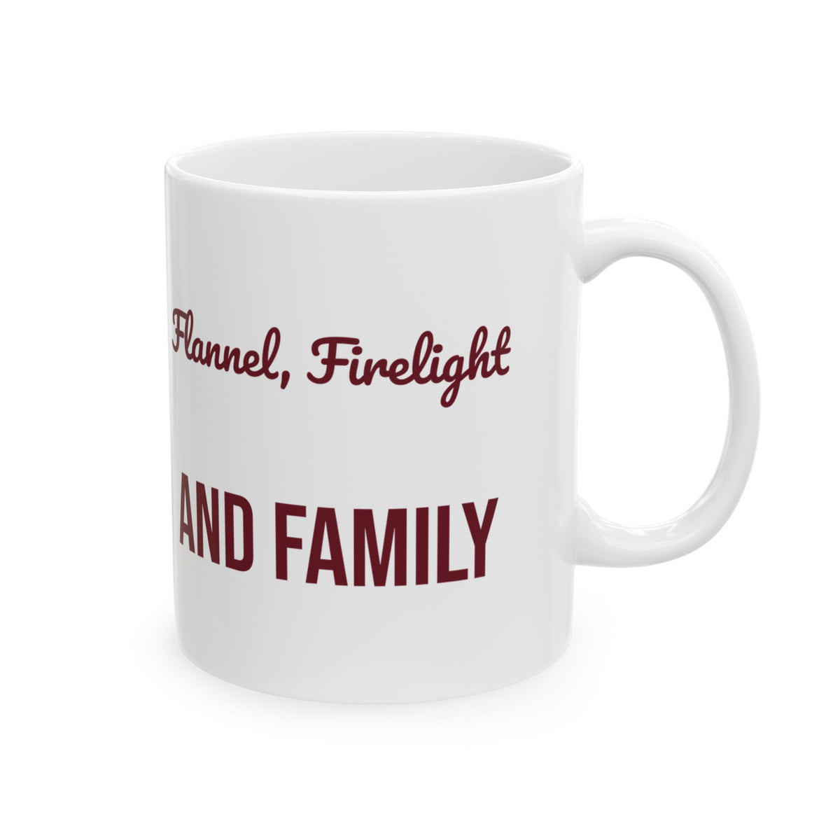 Cozy Christmas Coffee Mug Flannel Firelight And Family