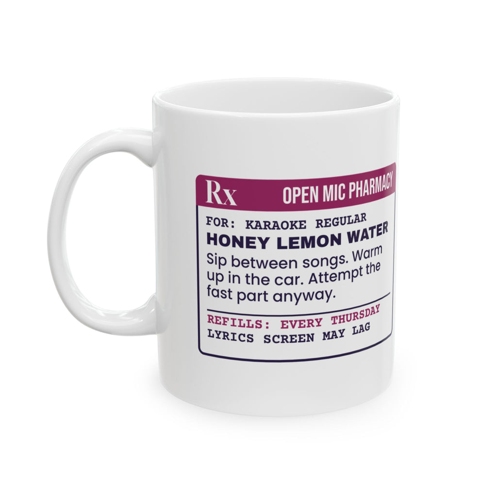 Funny Karaoke Coffee Mug Honey Lemon Water Prescription For Singers