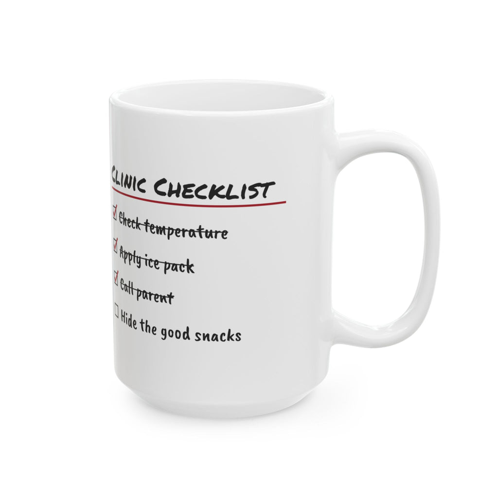 Funny School Nurse Coffee Mug Clinic Checklist For School Nurses