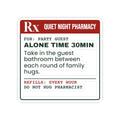 Funny Introvert Christmas Sticker Alone Time Prescription Label