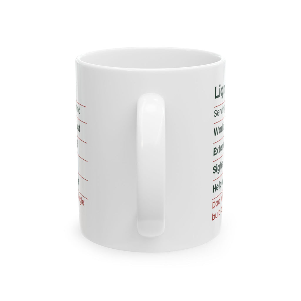 Funny Dad Christmas Coffee Mug Lights Facts Label For Dad