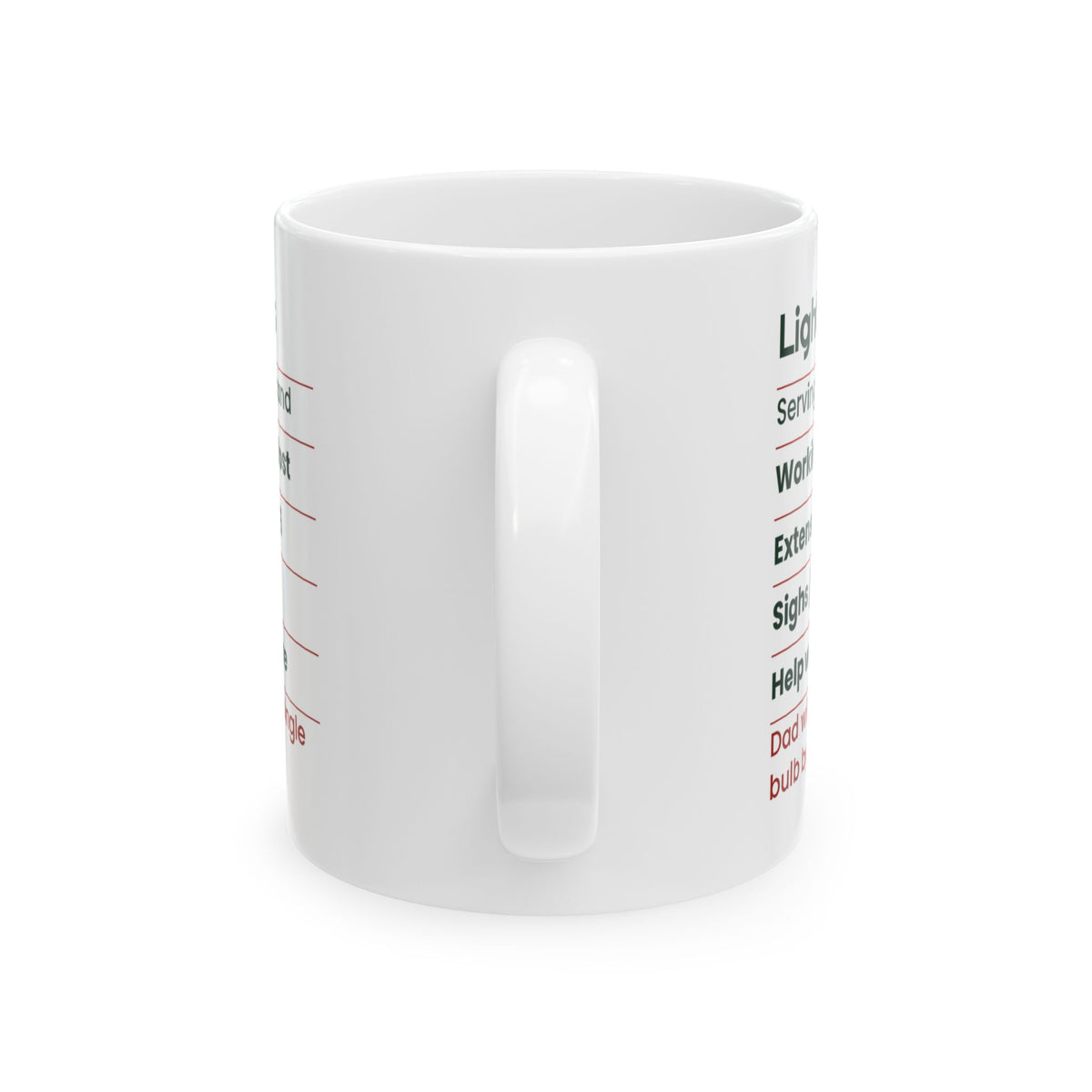Funny Dad Christmas Coffee Mug Lights Facts Label For Dad