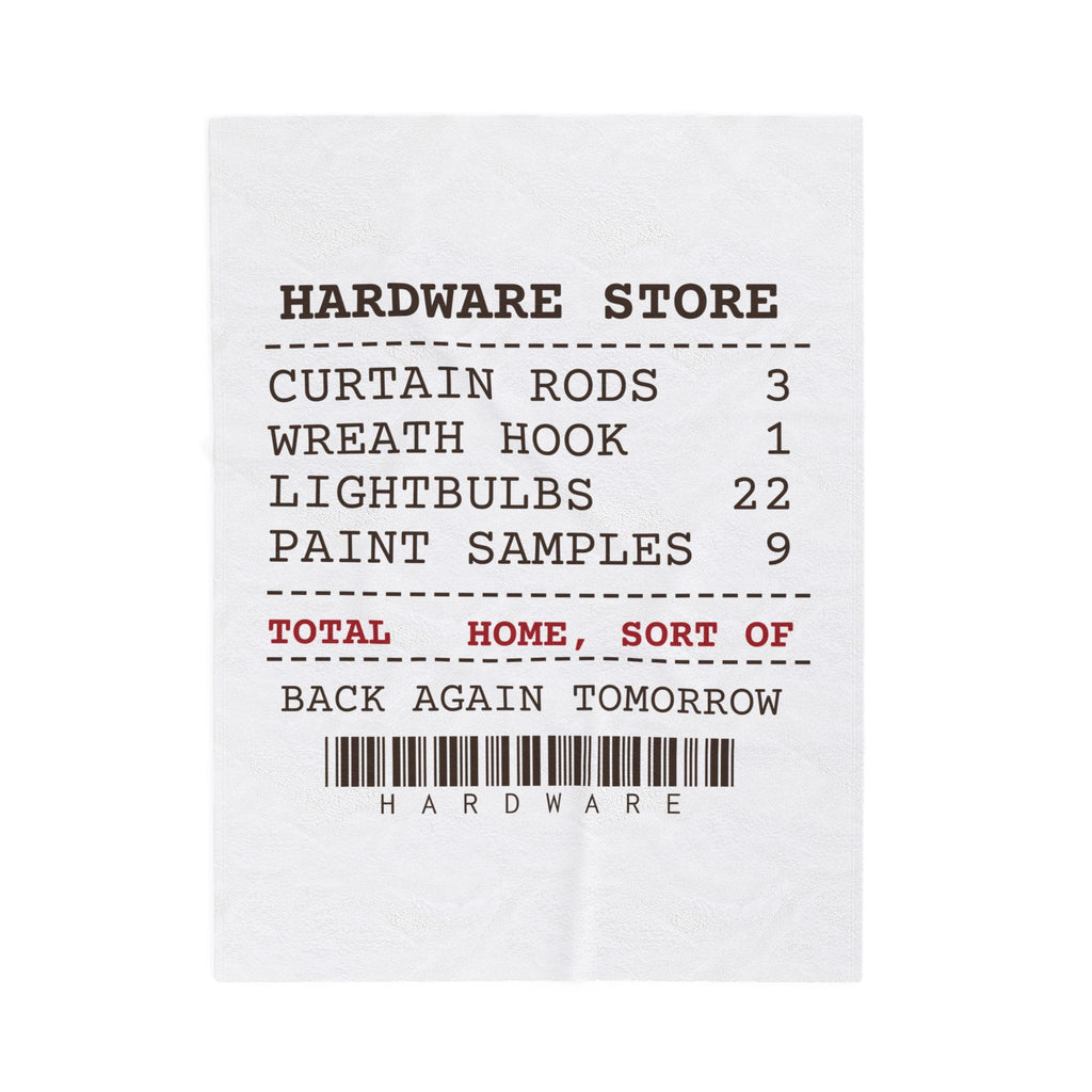 Funny New Homeowner Christmas Throw Blanket Hardware Store Receipt