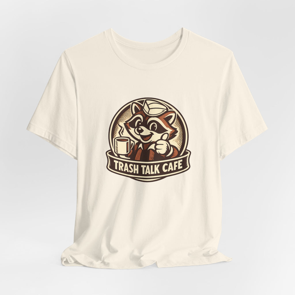 Trash Talk Cafe Funny Retro Raccoon Coffee Shirt