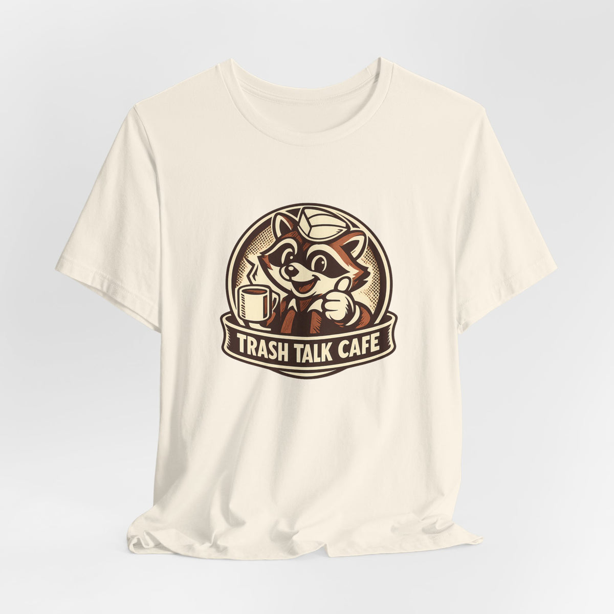 Trash Talk Cafe Funny Retro Raccoon Coffee Shirt