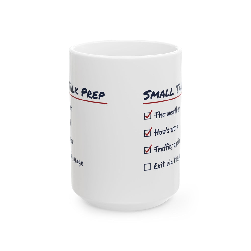 Funny Christmas Coffee Mug Small Talk Prep Checklist For Introverts
