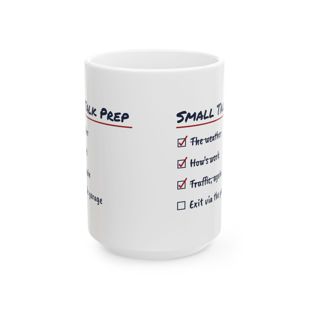 Funny Christmas Coffee Mug Small Talk Prep Checklist For Introverts