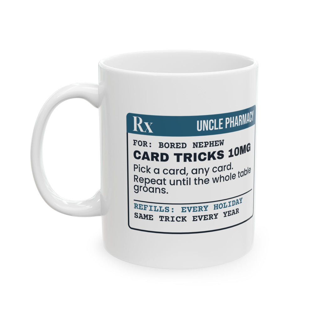 Funny Uncle Coffee Mug Card Tricks Prescription Label For Uncles