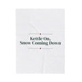 Christmas Throw Blanket Kettle On Snow Coming Down Cozy Winter Cup