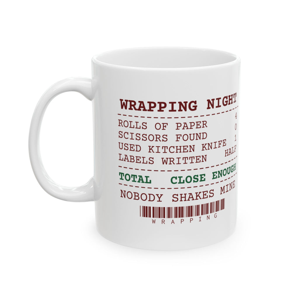 Funny Christmas Coffee Mug Scissors Found Zero Wrapping Receipt
