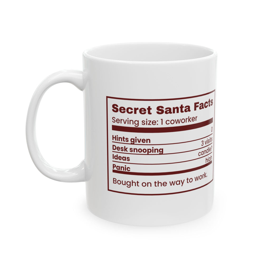 Funny Christmas Coworker Coffee Mug Secret Santa Facts Label