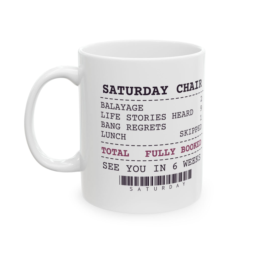 Funny Hairstylist Coffee Mug Life Stories Heard 9 Lunch Skipped