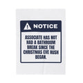 Funny Retail Christmas Throw Blanket Bathroom Break Before The Rush