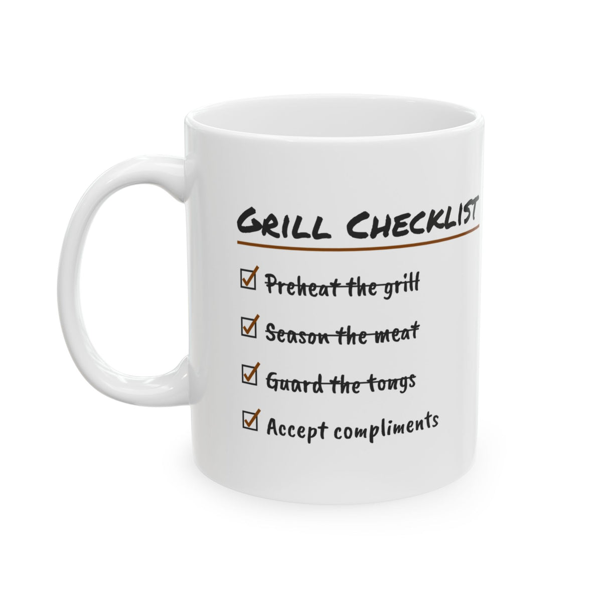 Grill Checklist Coffee Mug Accept All Compliments For Dad