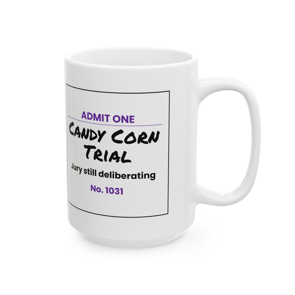Funny Halloween Coffee Mug Candy Corn Trial Ticket For Haters