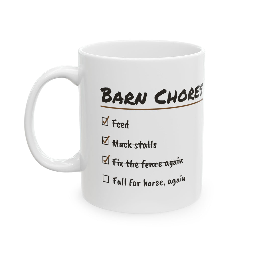 Barn Chores Checklist Coffee Mug For Horse Girl