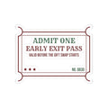 Funny Introvert Christmas Party Sticker Early Exit Pass Ticket