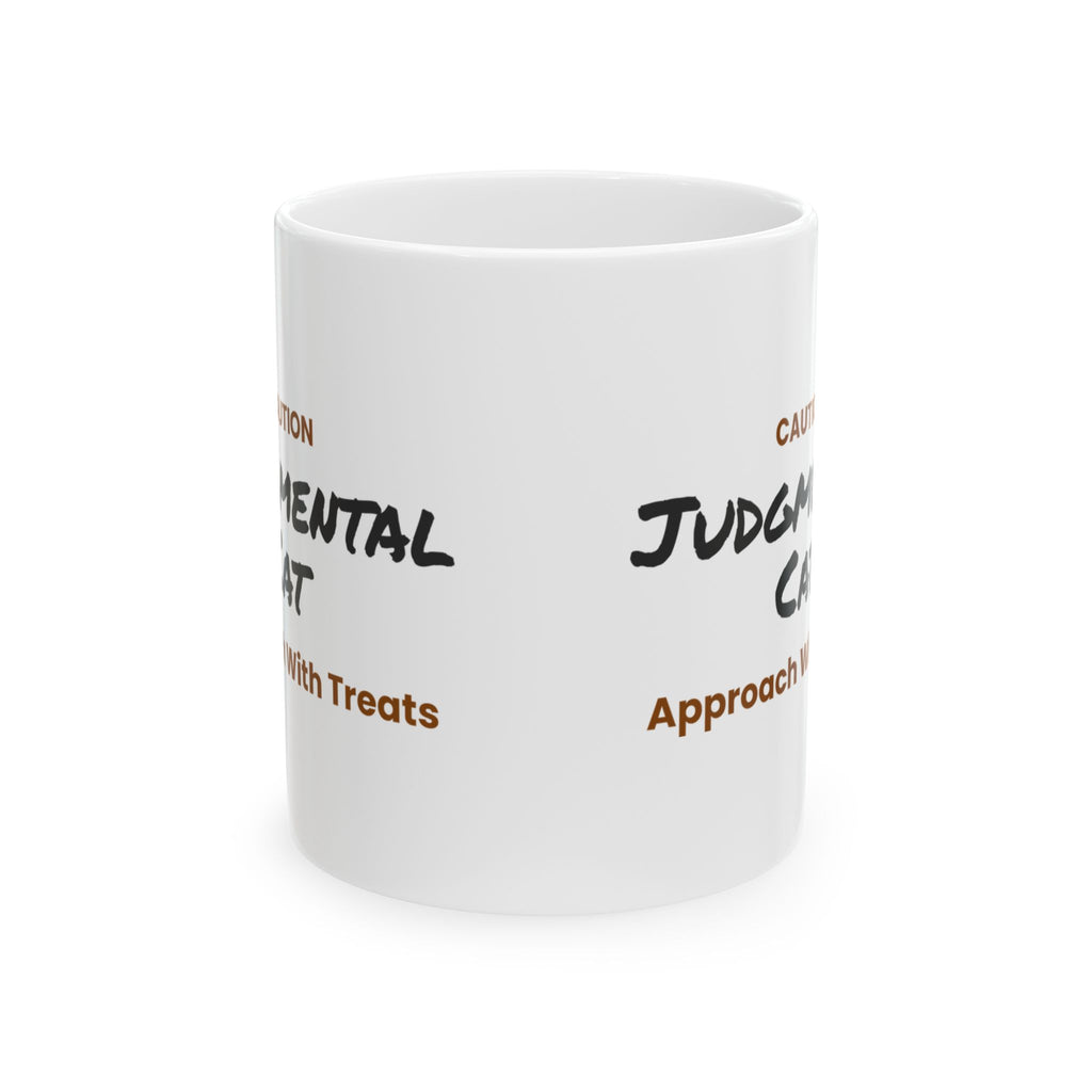 Funny Cat Valentine Coffee Mug Judgmental Cat Sign For Cat Lovers