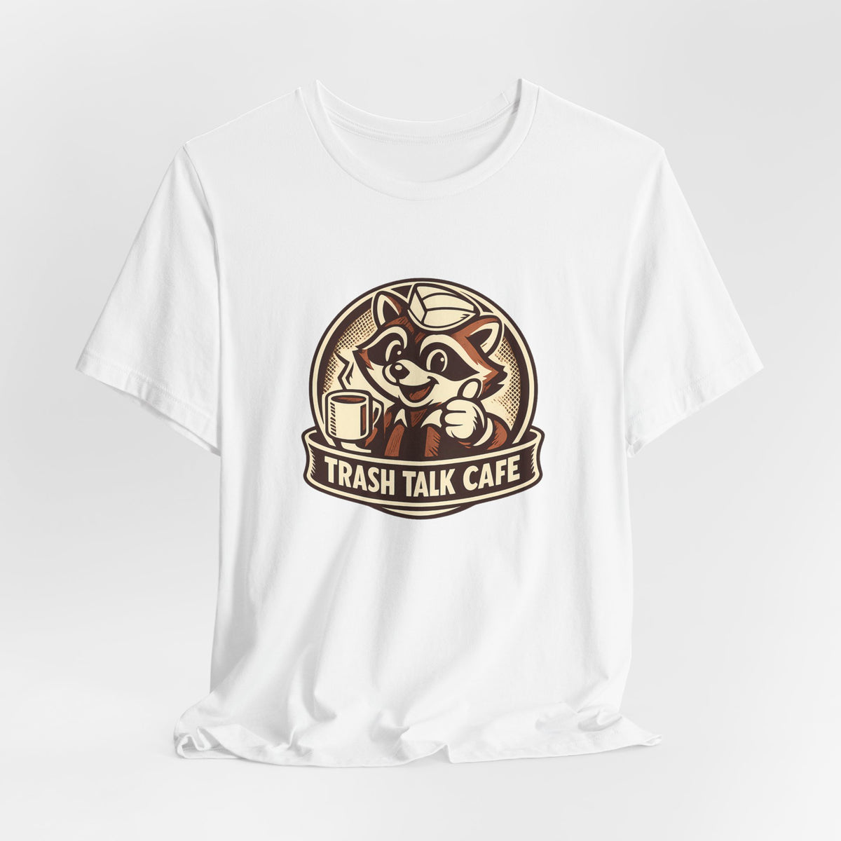 Trash Talk Cafe Funny Retro Raccoon Coffee Shirt