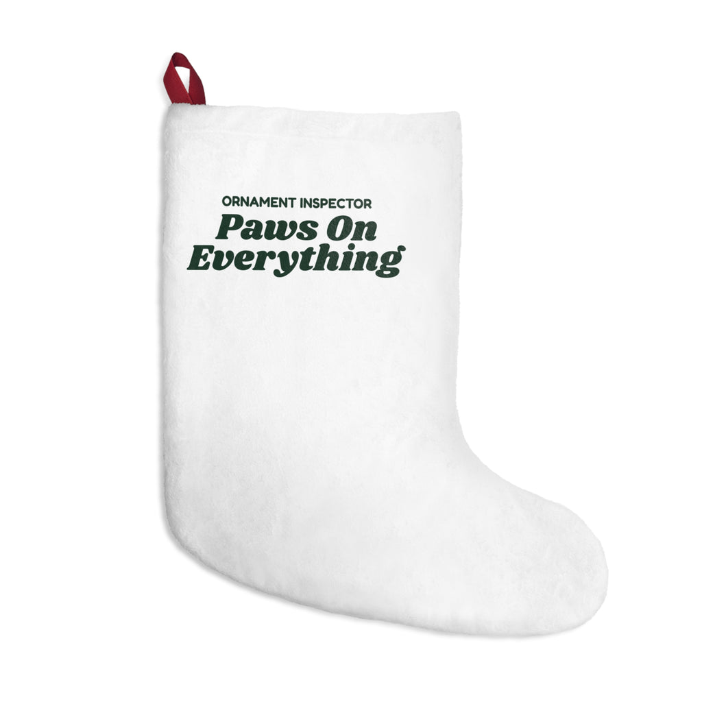 Funny Christmas Stocking Ornament Inspector Paws On Everything