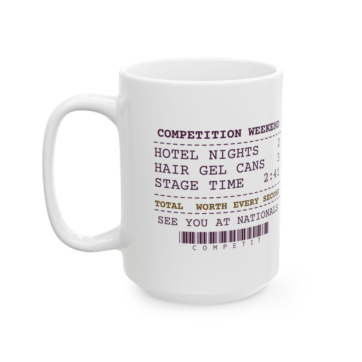 Funny Dance Mom Coffee Mug Two Hotel Nights For 2:41 On Stage Receipt
