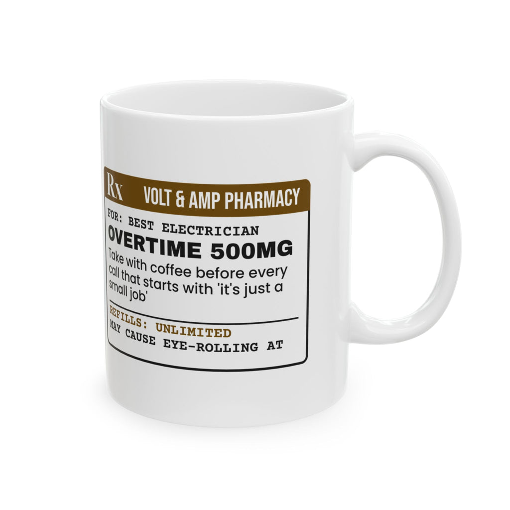 Overtime 500mg Coffee Mug For Electricians