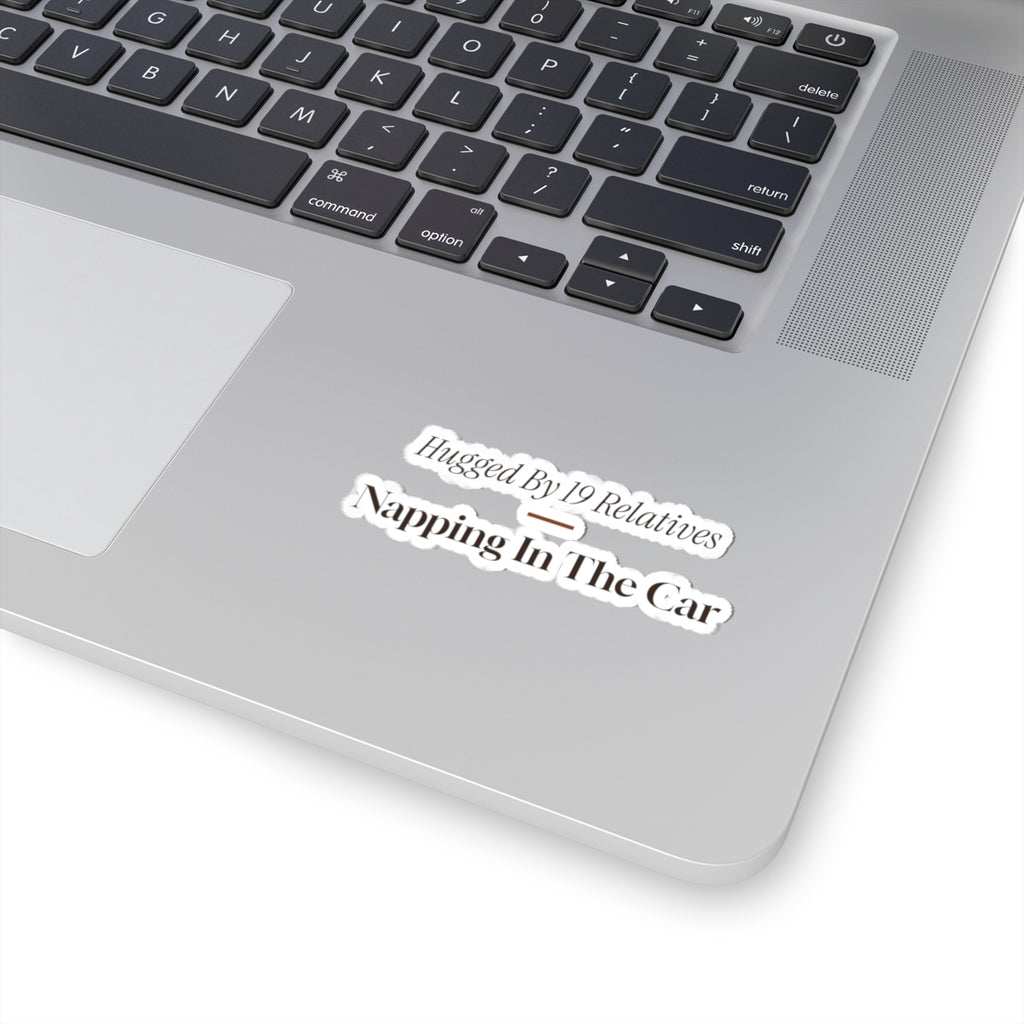 Funny Christmas Introvert Sticker Hugged By 19 Relatives