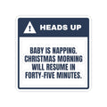Funny Baby's First Christmas Sticker Baby Is Napping Christmas Resumes