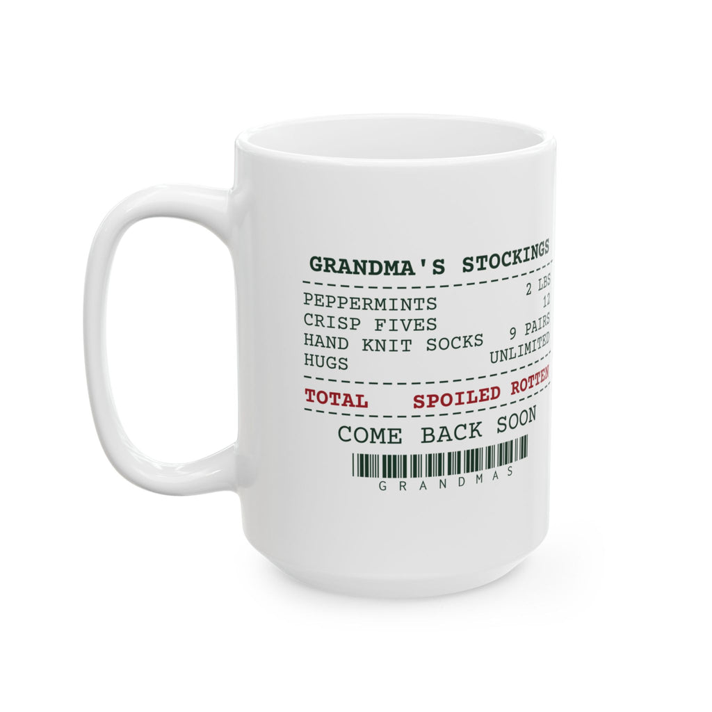 Funny Grandma Christmas Coffee Mug Grandma's Stocking Receipt