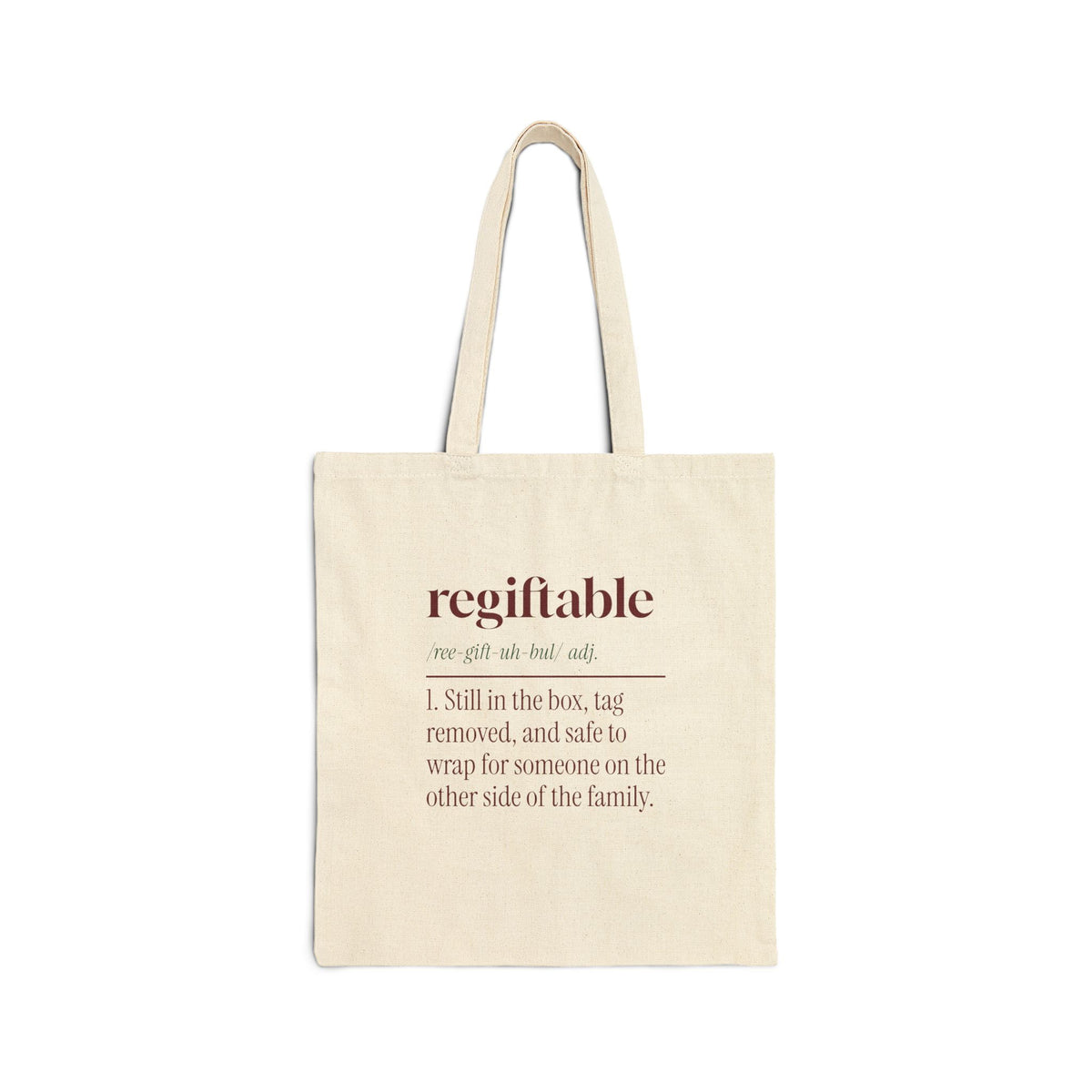 Funny Christmas Tote Bag Regiftable Definition Still In The Box