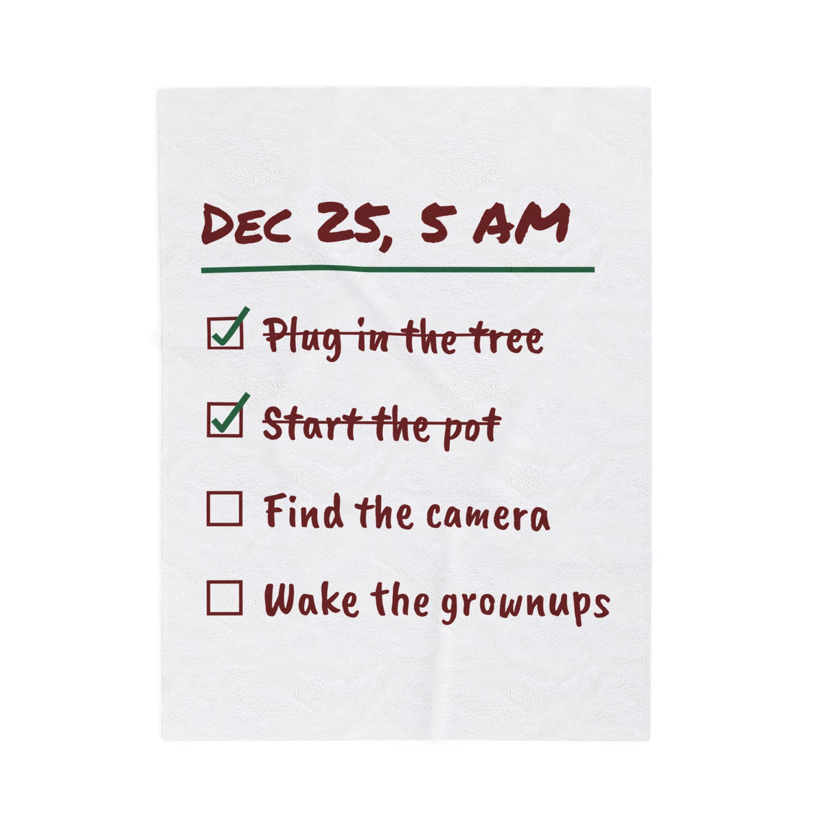 Funny Christmas Throw Blanket Plug In The Tree Start The Pot Checklist