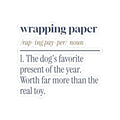 Funny Christmas Dog Sticker Wrapping Paper Dog's Favorite Toy