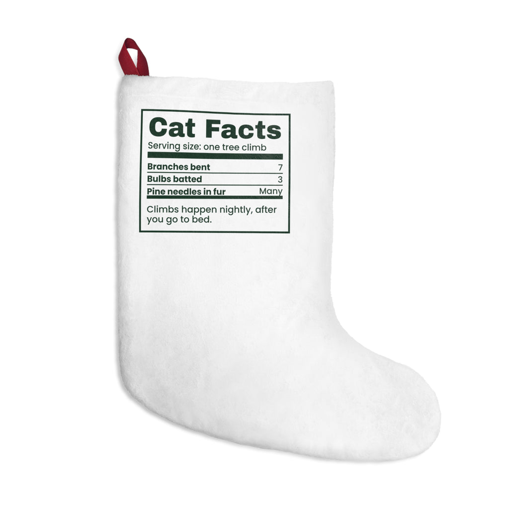Funny Christmas Tree Cat Christmas Stocking Cat Nutrition Facts Label