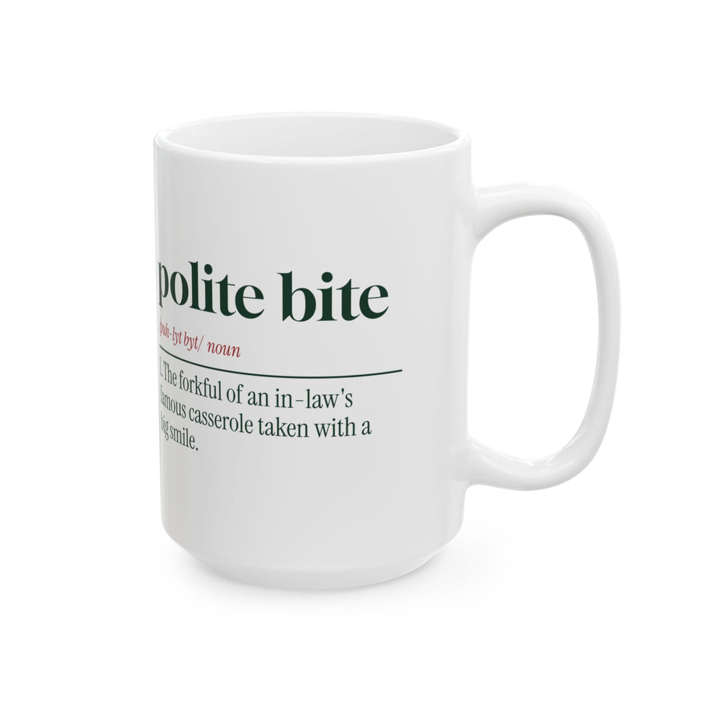 Funny In-Laws Christmas Coffee Mug Polite Bite Dictionary Definition
