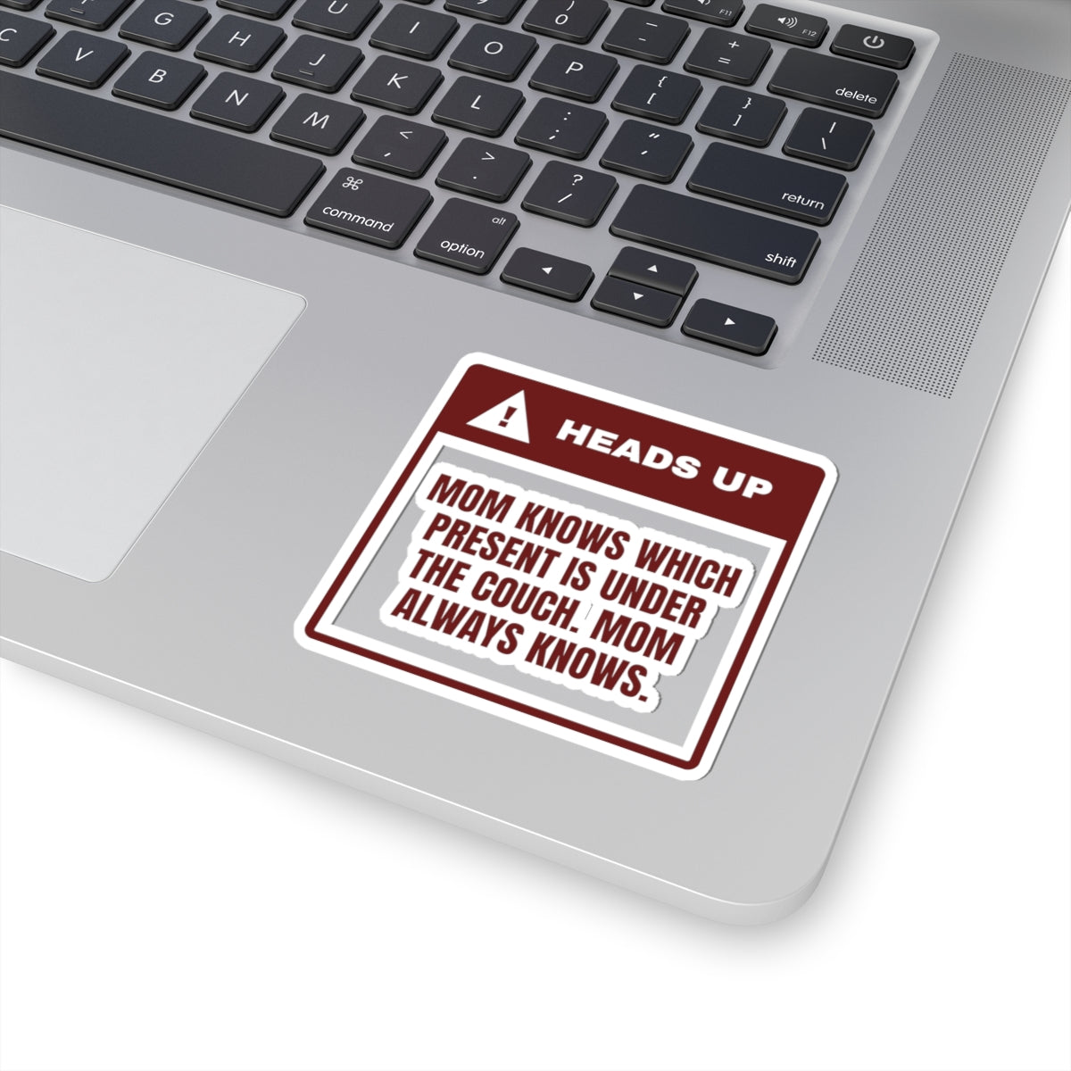 Funny Christmas Mom Sticker Mom Knows What's Under The Couch