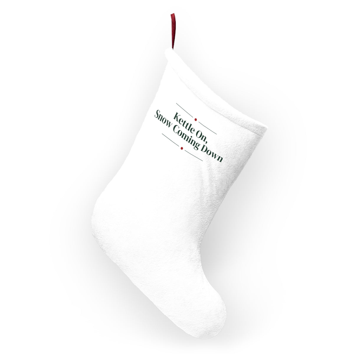 Christmas Stocking Kettle On Snow Coming Down Cozy Winter Cup