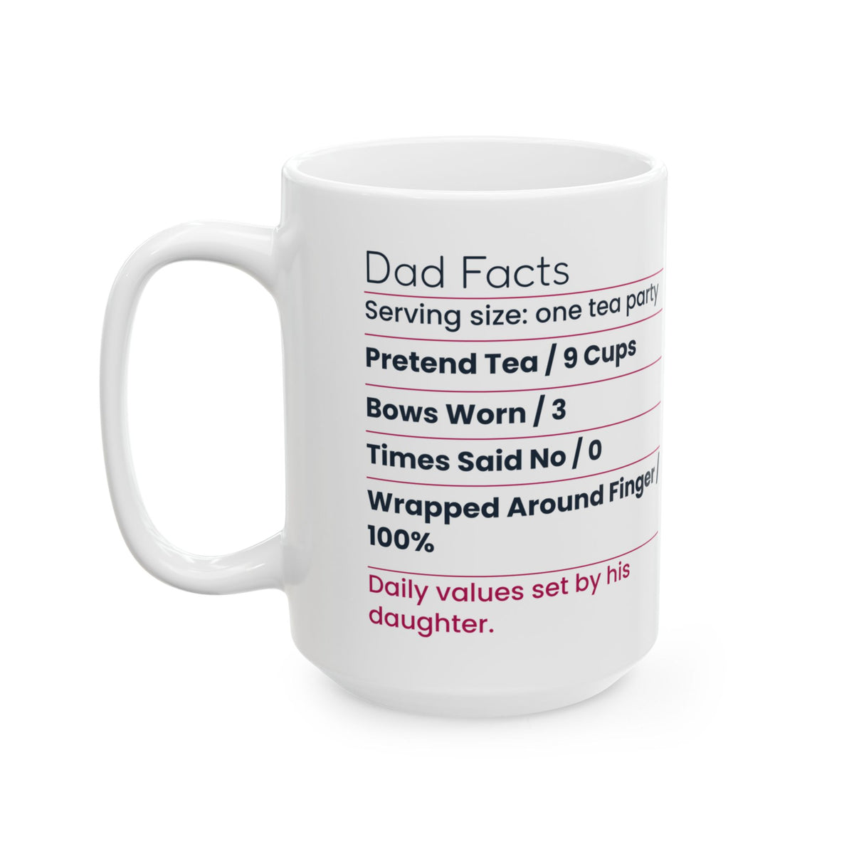 Funny Dad Of Daughters Coffee Mug Dad Facts Label For Fathers