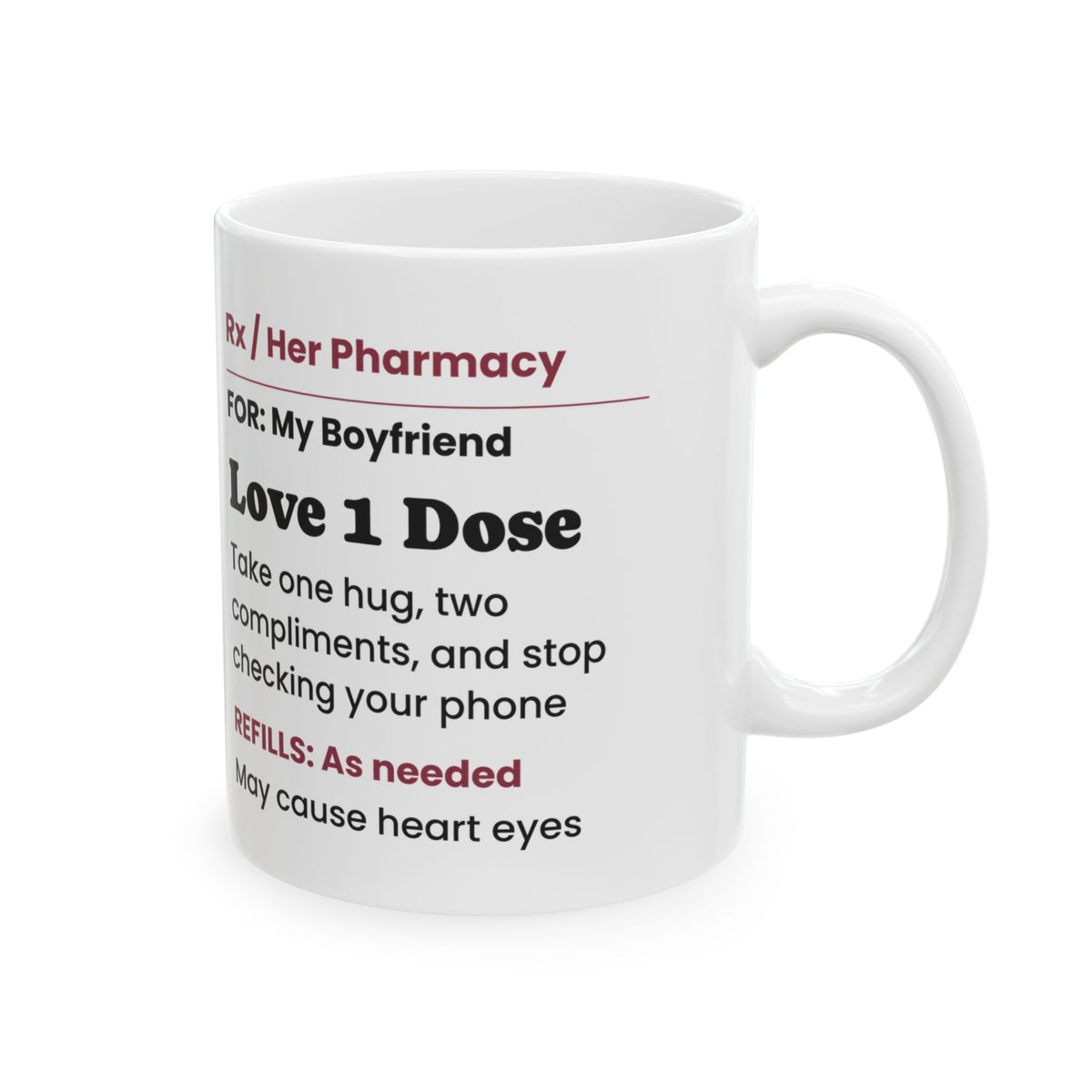 Love Mug Love One Dose Daily Funny Valentine Coffee