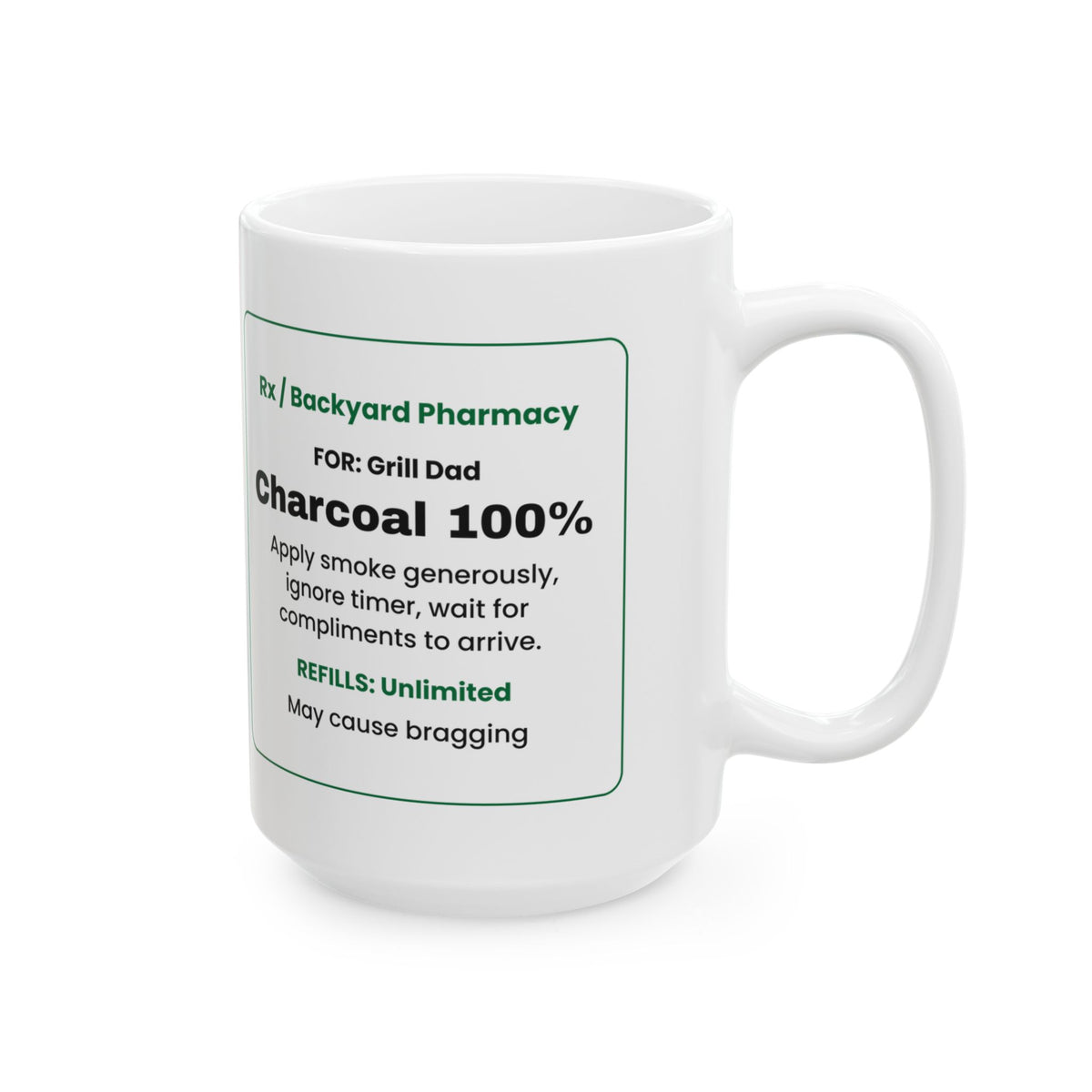 Funny Grill Dad Coffee Mug Charcoal Prescription For Dad